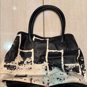 L.A.M.B. Black and White Tote Bag